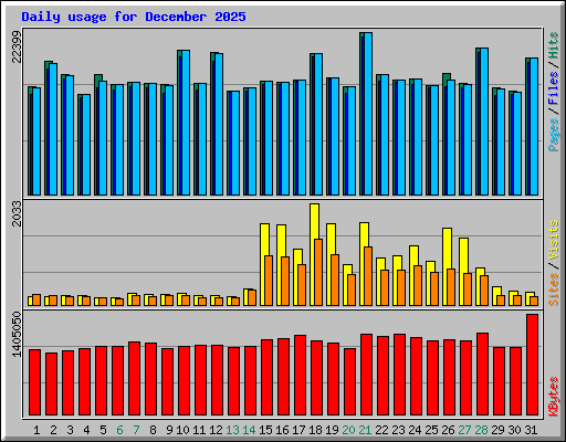 Daily usage for December 2025